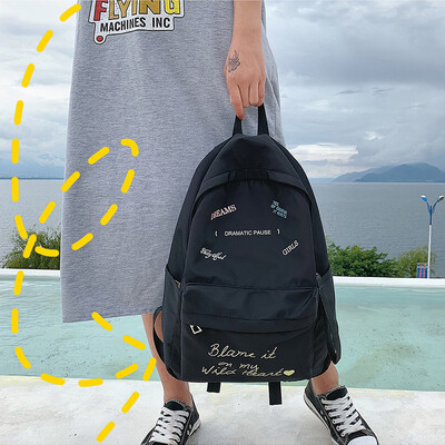 

Ins womens Korean high school small&fresh junior high school high-capacity college students double-shoulder bag