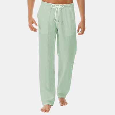 

Tailored Mens Summer New Style Simple And Fashionable Pure Cotton And Linen Trousers