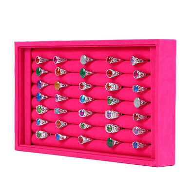 

Velvet Jewelry Earring Ring Display Organizer Box Tray Holder