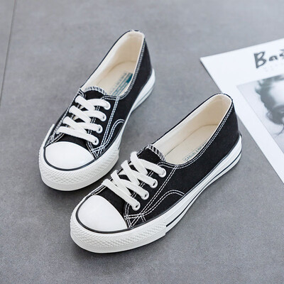 

canvas shoes women2019 summer new students Korean shallow white shoes womens all-in-one summer breathable skate shoes