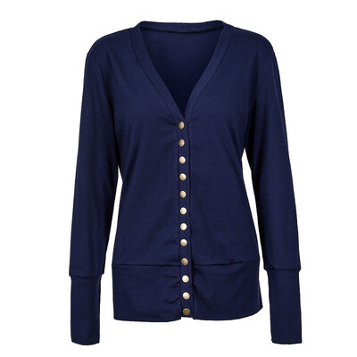 

Womens Long sleeve Lightweight Snap Button Down Knit Cardigans Sweater Coats