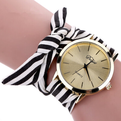 

DUOYA D026 Women Analog Quartz Stripe Fabric Watch