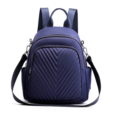 

Tailored Fashion Womens Solid Color Striped Waterproof Nylon Backpack Shoulder Bag