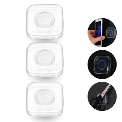 

Magic Nano Rubber Pad Mobile Phone Holder Sticker Universal Phone Car No Trace Multi-Function Gel Pad Round Pack of 3PCS