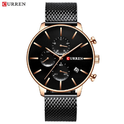 

CURREN 8339 Men Quartz Watch Stainless Steel Band Fashion Multifunction Wristwatch 3ATM Luminous Display Chronograph Calendar Date