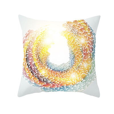 

〖Follure〗Geometric Print Polyester Square Pillow Case Sofa Cushion Cover Home Decor A