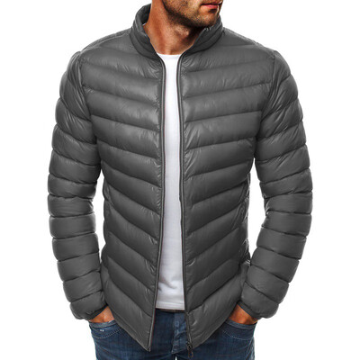 

Mens Winter Thicken Warm Short Coat Standing Collar Cotton Jacket Lightweight