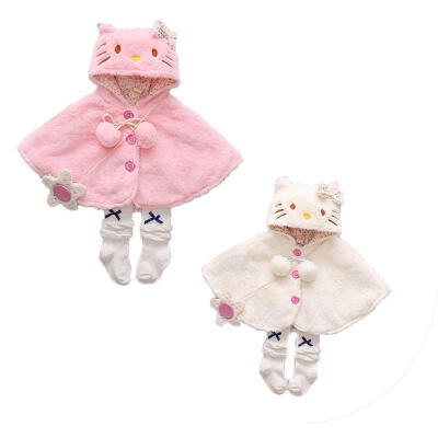 

Newborn Baby Girls Thick Coat Hooded Cloak Poncho Jacket Outwear Coat Clothes 0-24M