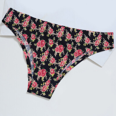 

Womens Fashion Low Rise Sexy Bikini Briefs Underwear Floral Printed Seamless