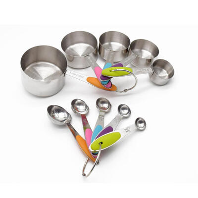 

10pcs Stainless Steel Measuring Cup Tea Coffee Measuring Spoon Scoop Tools
