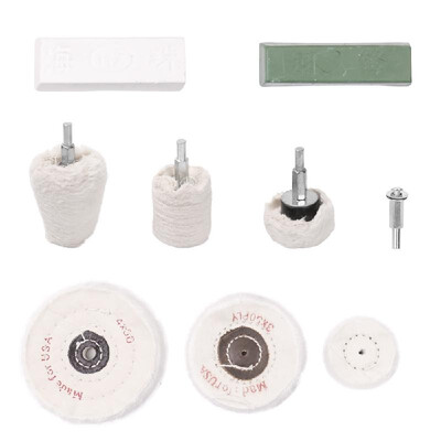 

9PCS White Cloth Polishing Grinder Kit Woodworking Buffing Wheel Drill Metal Jewelry Wood Abrasive Tool