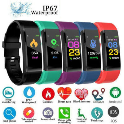 

Bluetooth Smart Bracelet Wristband Sport Watch Heart Rate Blood Pressure Monitor