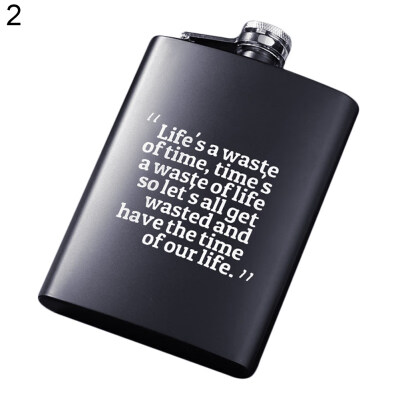 

8oz Men Funny Letter Print Stainless Steel Hip Flask Whiskey Alcohol Container