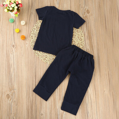 

Toddler Kids Baby Boys Letter Printing T Shirt Top Long Pants Outfit Clothes Set