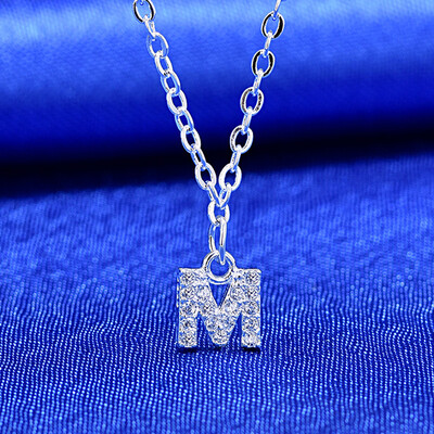 

Sale 1PC Women Girls 26 Letter Pendant Necklace Graceful Unique Adjustable Silvery Letter Pendant Necklaces