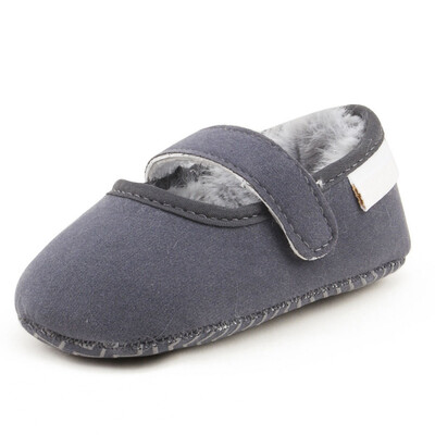 

Winter Warm Baby Girl Solid Cotton Shoes Casual Soft Sole First Walkers Thicken Velvet Anti-slip Walking Shoe