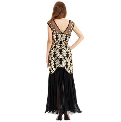 

〖Follure〗Women Vintage 1920s Bead Fringe Sequin Lace Party Flapper Cocktail Prom Dress