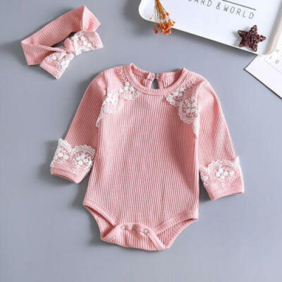 

Newborn Baby Girls Lace Floral Romper Bodysuit Jumpsuit Playsuit Clothes Outfit