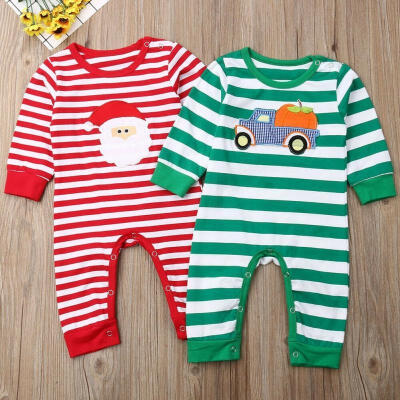 

Newborn Baby Boys Girls Striped Costumes Outfits Long Sleeve Halloween Christmas Rompers Bodysuits One-Piece Clothes Set