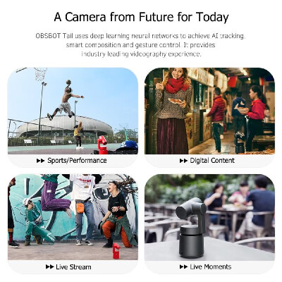 

OBSBOT Tail AI Camera 4K 60FPS UHD Portable Video Camera Camcorder 35X Optical Zoom Support AI Tracking Smart Composition Gesture