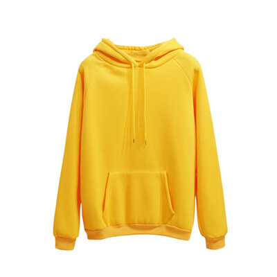 

Harajuku Thicken Women Hoodies Sweatshirt Autumn Winter Fashion Yellow Pullover Pocket Casual Drop-shoulder Coat Female