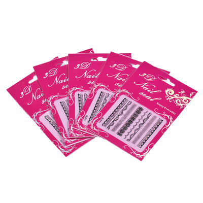 

Toponeto 5Pcs HL211 Black Lace Nail Stickers