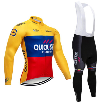 

Cycling jersey 2018 pro team Quick step winter thermal fleece bicycle clothing set ropa ciclismo invierno bike jersey bib pants