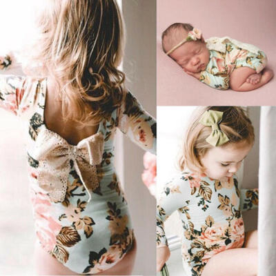 

Sweet Toddler Kids Baby Girls Romper Lace Bow Bodysuit Jumpsuit Clothes Outfits