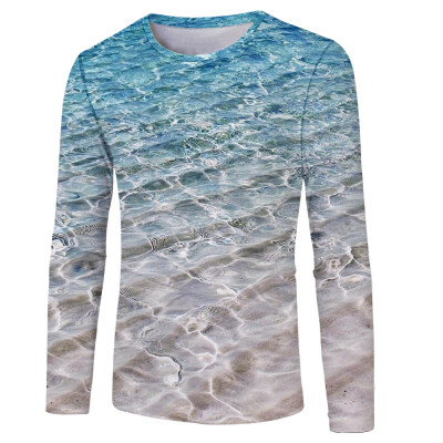 

2018 New Leisure Wave 3D Printing Long T-Shirt
