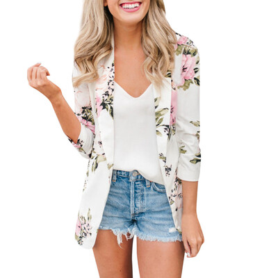 

Toponeto Womens Ladies Retro Floral Zipper Up Bomber Jacket Casual Coat Outerwear