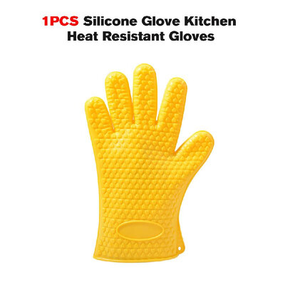 

1PCS Silicone Glove Kitchen Heat Resistant Gloves Barbecue Grilling Glove High Temperature Resistant Cooking Baking BBQ Oven Glove