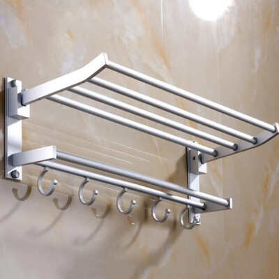 

Double Folding Active bathroom toilet shelf with Towel Rack&Hook