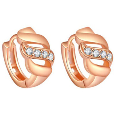 

Cute Romantic Style Earrings Jewelry Gold -color With AAA Cubic Zircon Stud Earrings For Women