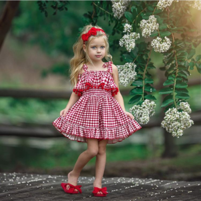 

Kids Baby Girls Red Plaid Dress Cute Bow Princess Pageant Party Tutu Dress