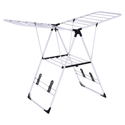 

White Portable Laundry Clothes Storage Drying Rack