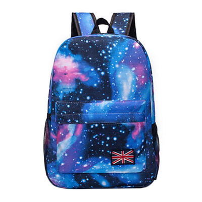 

Fashion Canvas Unisex British-Flag Print Starry Sky Backpack Shoulder Bag