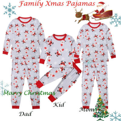 

XMAS PJs Family Matching Adult Women Kids Christmas Nightwear Pyjamas Pajamas