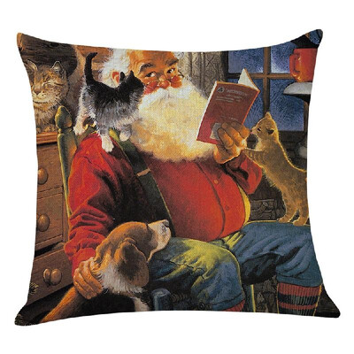 

Christmas Series Cushion Pillow Cover Square Pillowcases Sofa Decoration 18 x 18 Inches