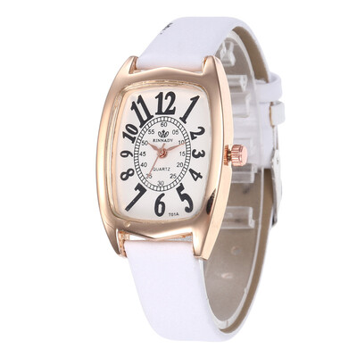 

Summer new matte leather strap ladies digital quartz watch student popular rectangular watch
