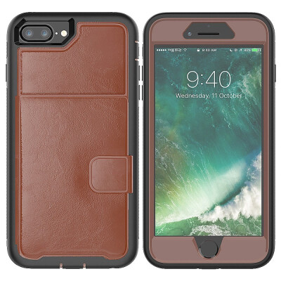 

MOONCAE Apple iPhone 6 Plus6s Plus Three Anti-Leather Card Holder Series - Brown