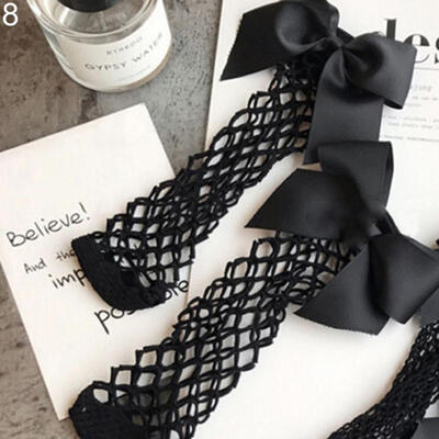 

Fashion Chic Women Girl Fishnet Net Mesh Bowknot Hollow Ankle High Short Socks