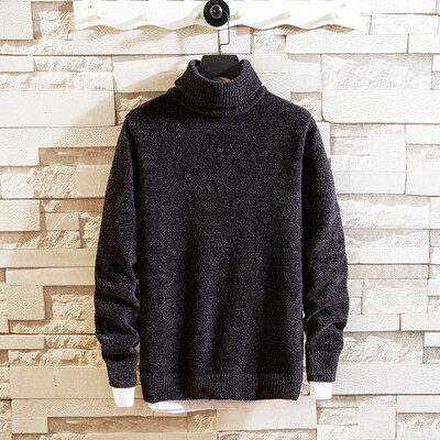 

Toponeto New Style For Men In Autumn And Winter High Collar Pure Color Knitted Sweater