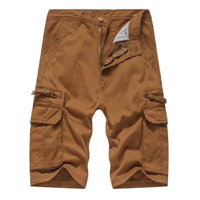 

Gobestart Mens Casual Pure Color Outdoors Pocket Beach Work Trouser Cargo Shorts Pant
