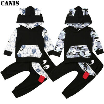 

Toddler Baby Boy Clothes Hooded Tops Coat Cartoon Pants Tracksuit Outfits Set US
