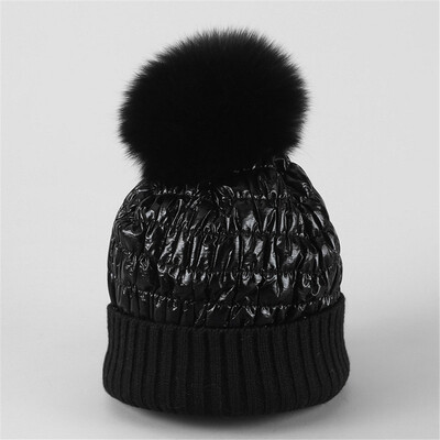 

Tailored Fashion Women Winter Knit Hat Foxes Ball Collar Set Thick Warm Solid Earmuff Hat