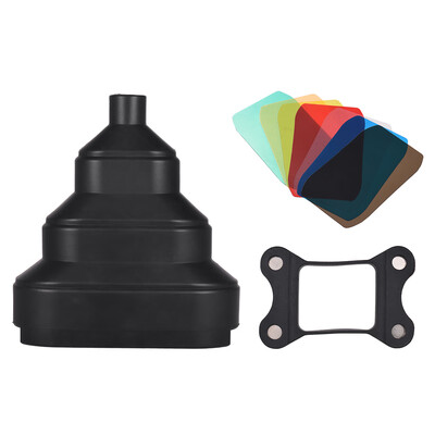 

Rubber Scalable Conical Snoot with 5pcs Color Filter Kit Magnet Adsorption for Neewer Canon Nikon Yongnuo Godox Meike Vivitar Phot