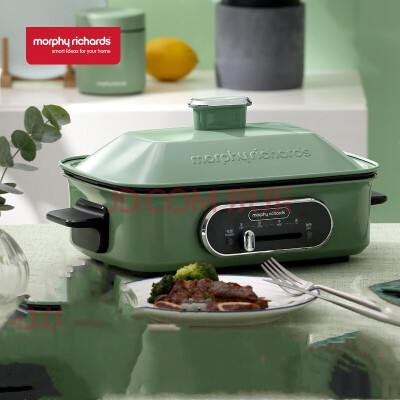 

Morphyrichards MR9088 multi-function pot cooking pot electric barbecue pot electric hot pot grill home electric steamer mint green