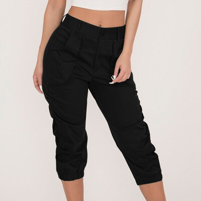 

Tailored Womens Casual Cropped Rrousers Harem Pants Beam Foot Pants Pocket Loose Shorts