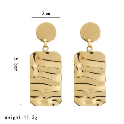 

Big Vintage Earrings for women gold color Geometric statement earring 2019 earing Hanging fashion jewelry