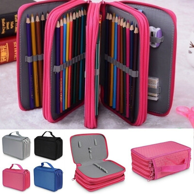 

4 Layers 72 Slots Large Pencil Brush Case Box Pen Pouch Bag Makeup Organizer New